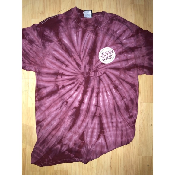 red tie dye santa cruz shirt
